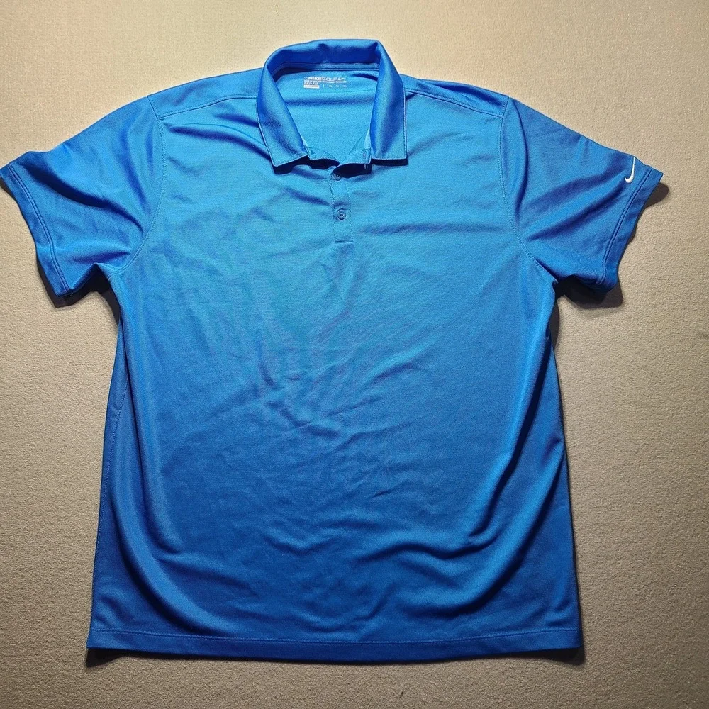 Nike Golf Men's XXL Dri-FIT Blue Short Sleeve Polo Shirt Performance Top